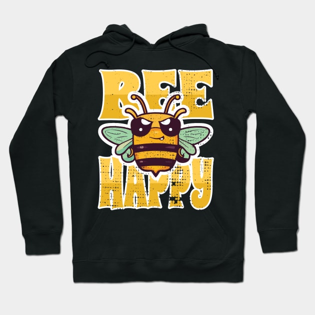 Bee Happy Hoodie by Tezatoons